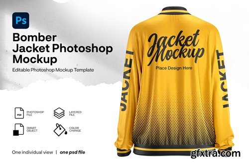 Bomber jacket mockup back view BUSAVSH