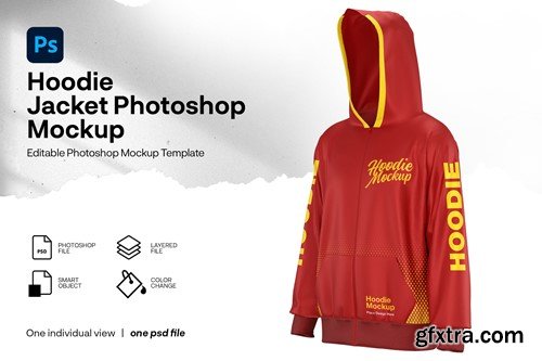 Hoodie jacket mockup front view NE8EX8A