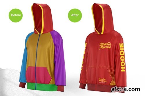 Hoodie jacket mockup front view NE8EX8A