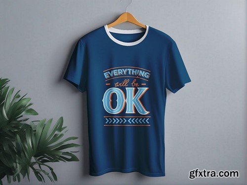 Hanging Round Neck T-shirt Mockup 3DKZZEZ