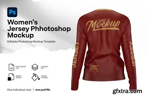 Women's jersey mockup back view 6R4KLBM