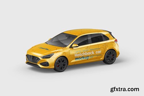 Modern Hatchback Car Mockup Set 2PLGWDU