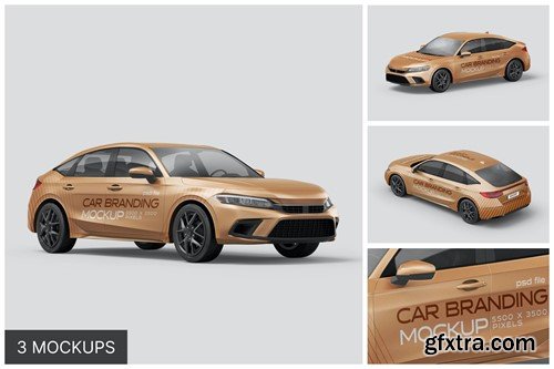 Modern Sedan Car Mockup Set FN2UCDF