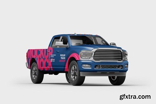 Modern Pickup Truck Mockup Set 8ANG7VZ