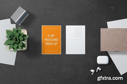 4x6 Portrait Postcard Mockup Set M2EDZAP