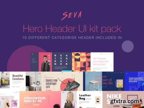 Seva header ui kit pack-1 Ui8.net