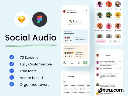 Social Audio App UI Kit Ui8.net