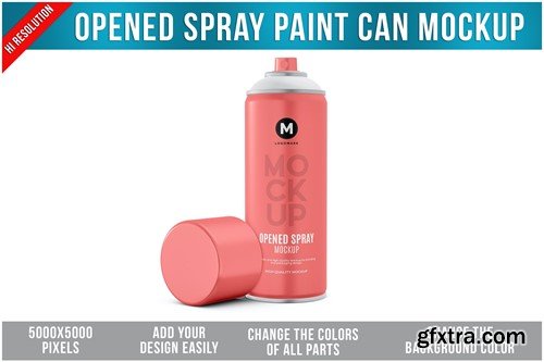 Opened Spray Paint Can Mockup WTPMK62