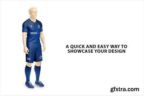 Men’s Full Soccer Kit - V Neck Mockup V6X9TJ8