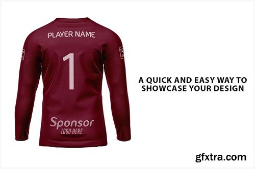 Long Sleeve Soccer Jersey - Crew Neck Mockup DHU8YJ9