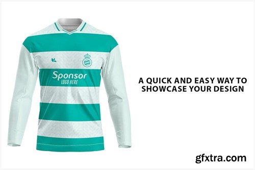 Long Sleeve Soccer Jersey - Open Stub Neck Mockup VWMT4QQ