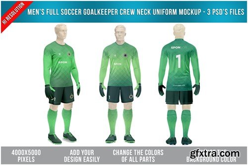 Soccer Uniform Goalkeeper Crew Neck Mockup C4KKCLL