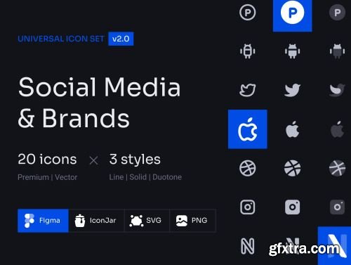 Social Media and Brands Icon Set Ui8.net