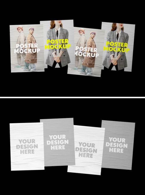 Realistic Glued Poster Mockup 639253504