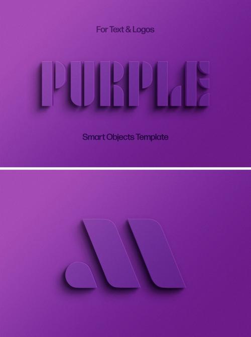 Purple 3D Text Effect Mockup 639253438