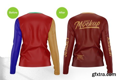 Women's jersey mockup back view 6R4KLBM