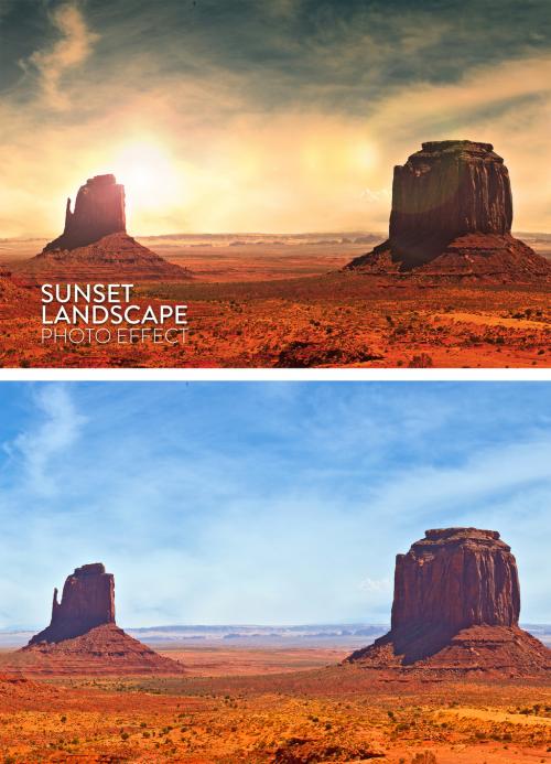 Sunset Landscape Photo Effect 639228700