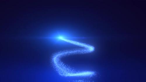 Videohive - Abstract bright blue flying line of dots and luminous particles of energetic magical bright spirals - 48025795 - 48025795