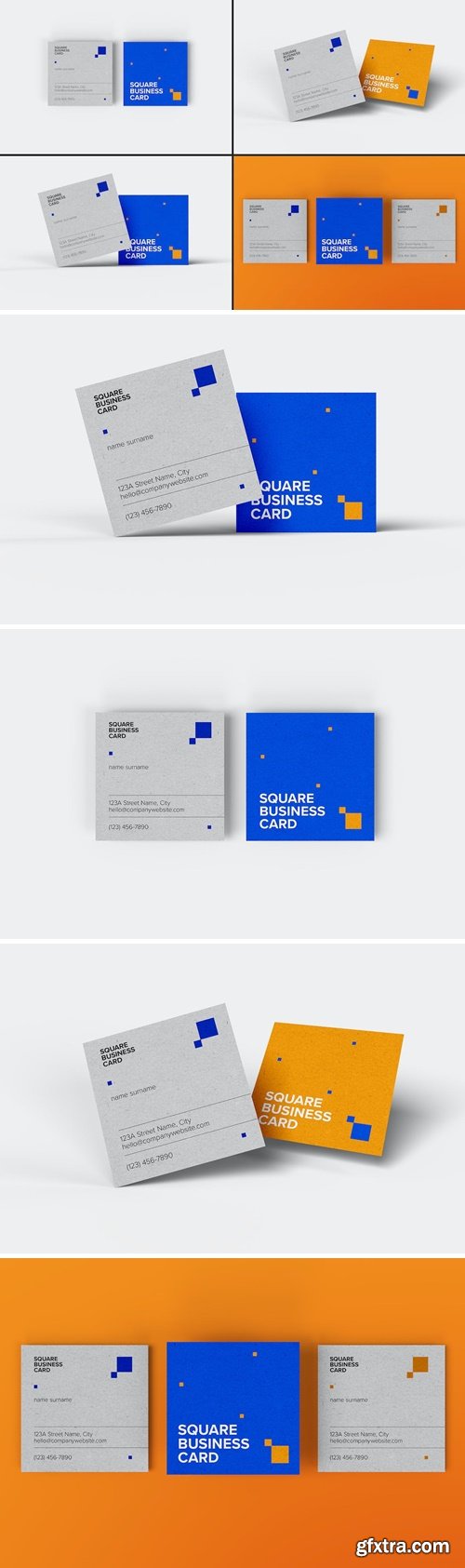 Square Business Card Mockups Z9P7W7X