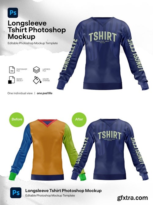 Longsleeve tshirt mockup 6JKT6XL