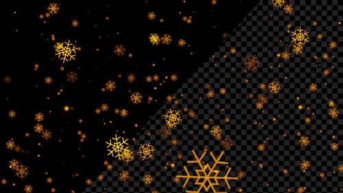 Videohive - Winter Snow Fall Golden Alpha Loop V12 - 48026104 - 48026104