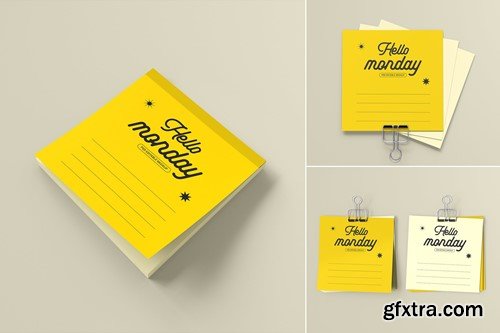 Sticky Notes Psd Mockup Set UAUL2X6