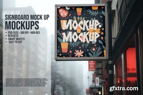 Signboard Street Mockup 6LTB7UT