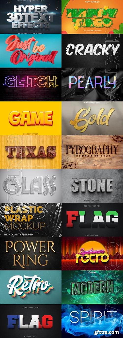 20 Psd style text effect editable set vol 32