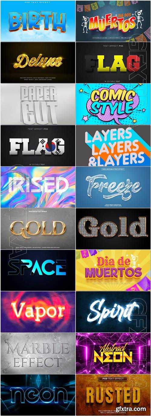 20 Psd style text effect editable set vol 30