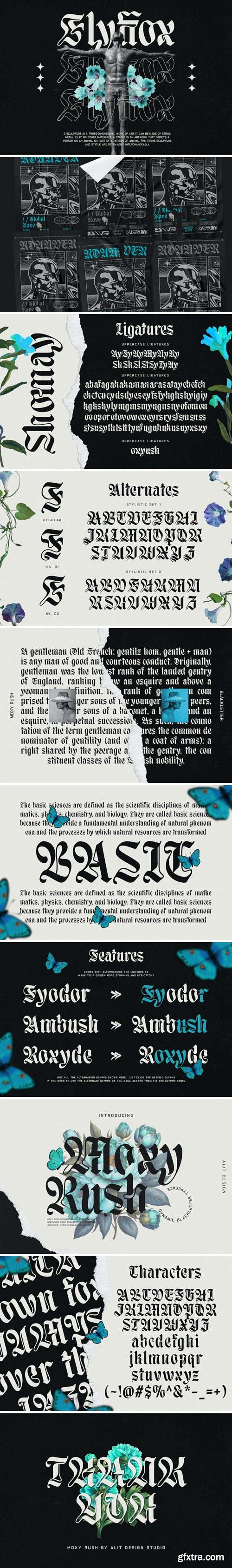 Moxy Rush Blackletter Typeface