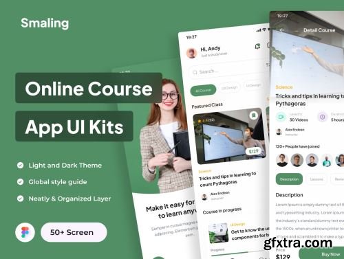 Smaling - Course App UI Kits Ui8.net