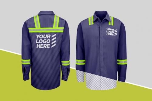 Premium PSD | Hi vis work shirt mockup Premium PSD