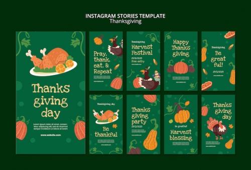 Premium PSD | Thanksgiving celebration instagram stories Premium PSD