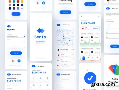 SenTo. - A Premium Money Transfer Mobile App UI Kit Ui8.net