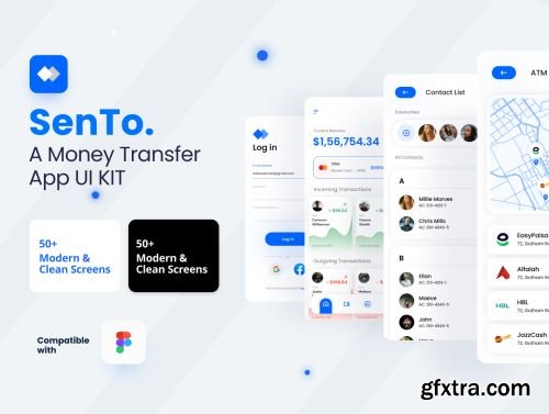 SenTo. - A Premium Money Transfer Mobile App UI Kit Ui8.net
