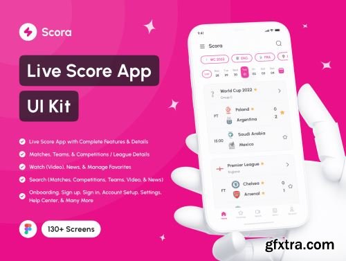 Scora - Live Score App UI Kit Ui8.net