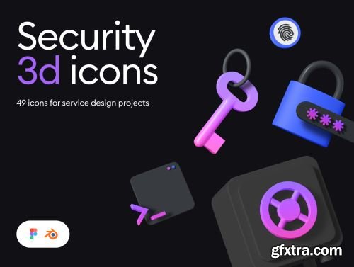 Security 3d icon kit Ui8.net