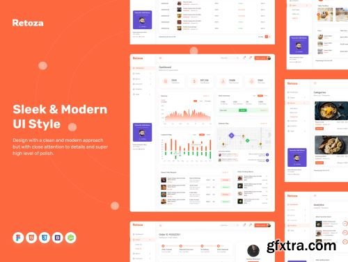 Retoza - Restaurant Dashboard (Design + Code) Ui8.net