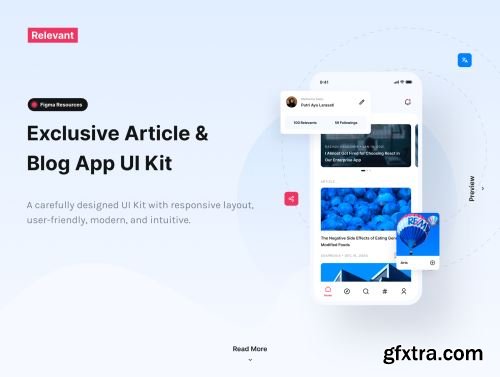 Relevant - Article & Blog App UI Kit Ui8.net