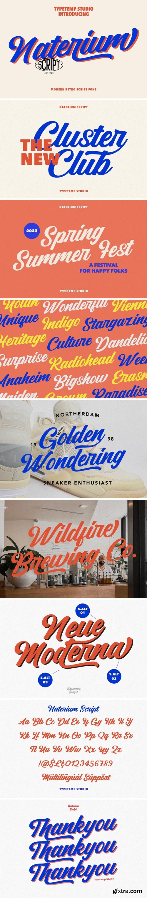 Naterium Retro-Modern Script Font