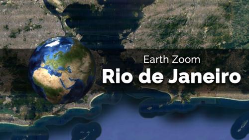 Videohive - Rio De Janeiro (Brazil) Earth Map Zoom to the City from Space - 48035647 - 48035647