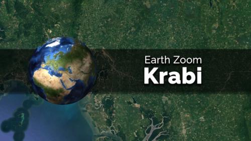 Videohive - Krabi (Thailand) Earth Map Zoom to the City from Space - 48035655 - 48035655