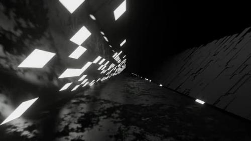 Videohive - Black And White Cyborg Road Background Vj Loop In HD - 48035823 - 48035823