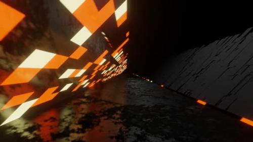 Videohive - Orange And Yellow Cyborg Road Background Vj Loop In HD - 48035828 - 48035828