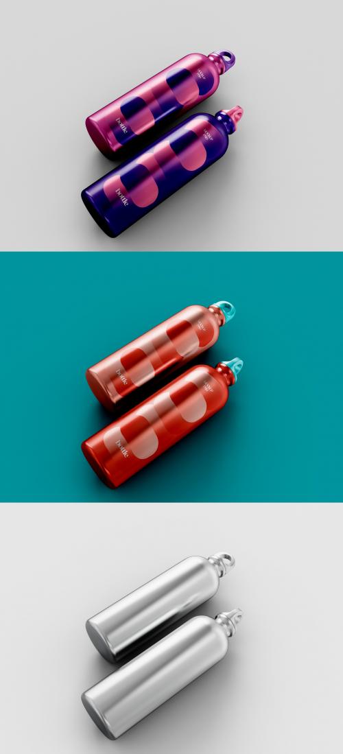 Two Metallic Bottles Mockup 639059277