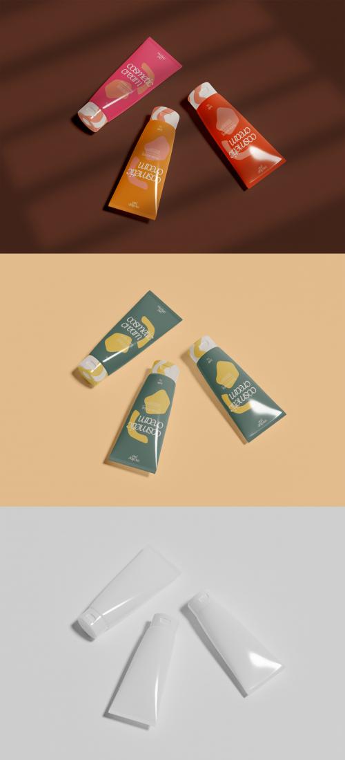 Three Cosmetic Tube Design Mockup 639056532