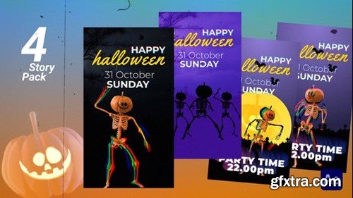 Videohive Halloween Skeleton Story Pack 48178091