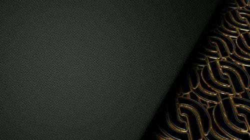 Videohive - Background with Gold and Black Shapes, Reflection, 3D Render, Figures, Unique Design - 48036606 - 48036606