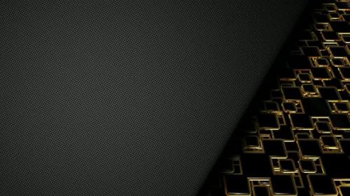 Videohive - Background with Gold and Black Shapes, Reflection, Unique Design, 3D Render, Figures - 48036611 - 48036611