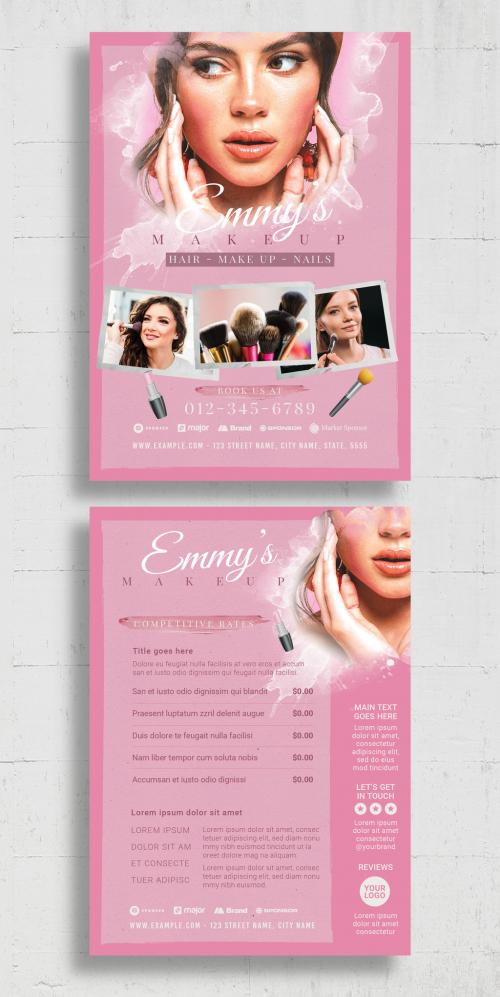 Makeup Artist Beauty Salon Flyer Poster Layout 638428935